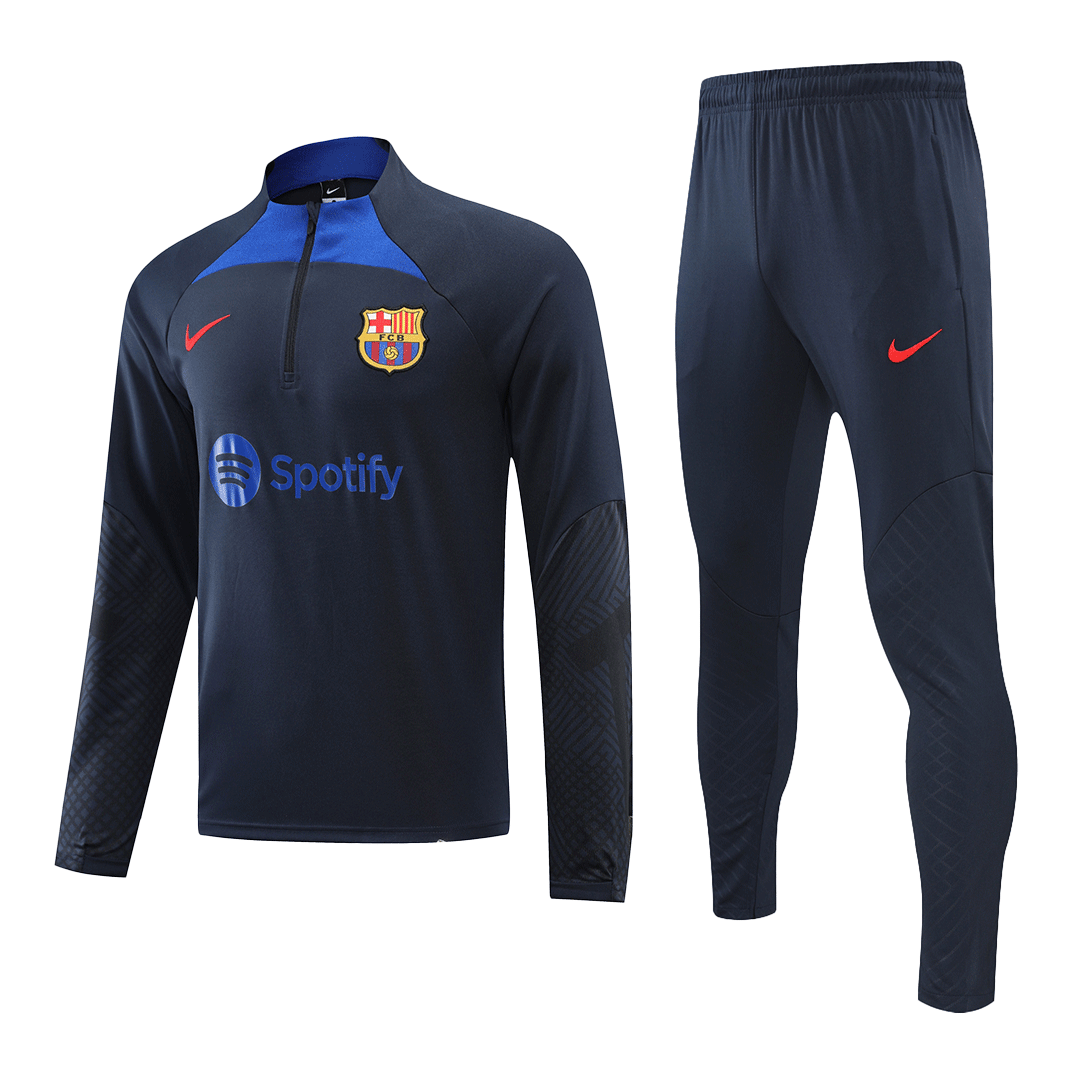 Barcelona Zipper Sweatshirt Kit(Top+Pants) Black 2022/23