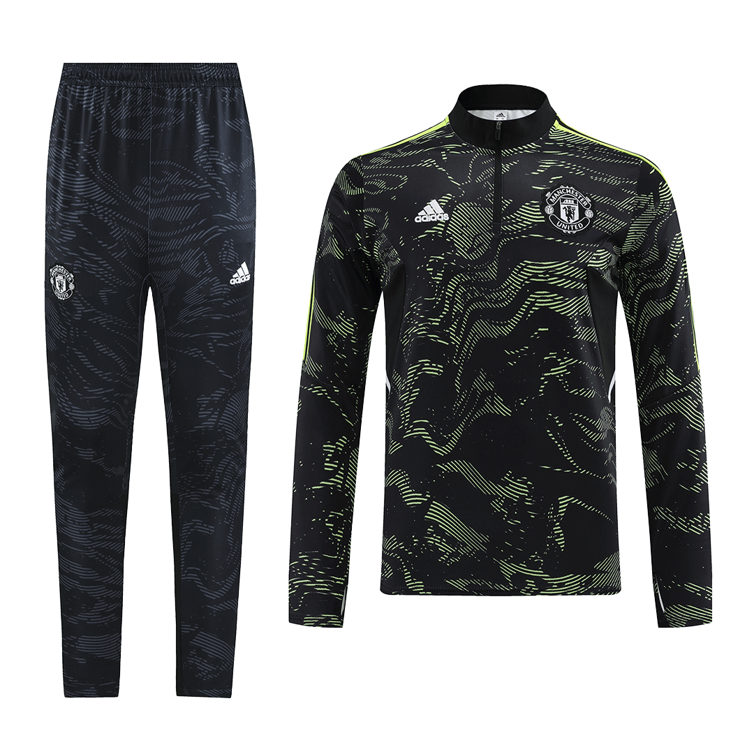 Manchester United Zipper Sweatshirt Kit(Top+Pants) Black 2022/23