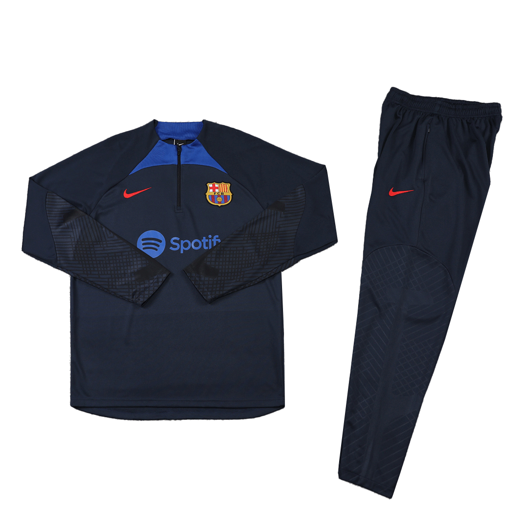 Barcelona Zipper Sweatshirt Kit(Top+Pants) Black 2022/23