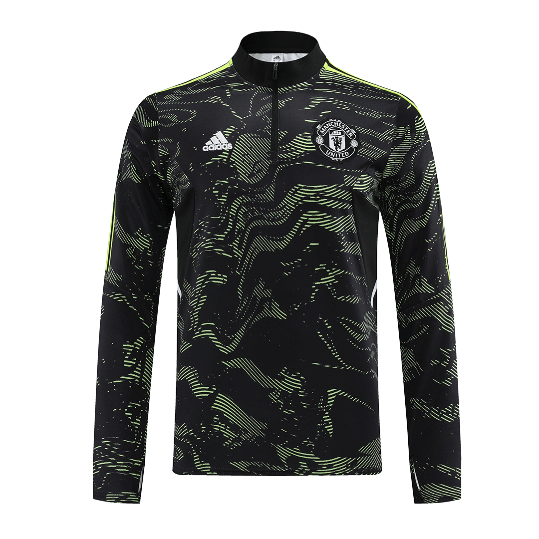 Manchester United Zipper Sweatshirt Kit(Top+Pants) Black 2022/23