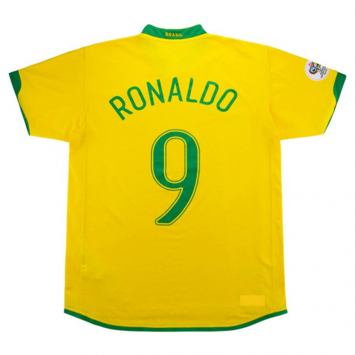 Brazil Ronaldo #9 Retro Jersey Home World Cup 2006