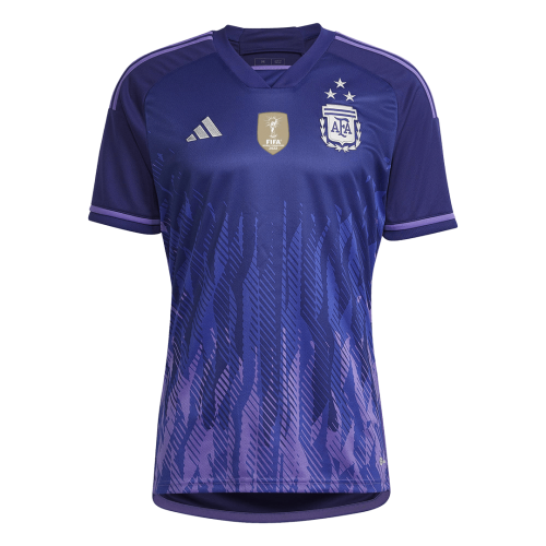 Argentina 3 Stars Jersey Away Whole Kit(Jersey+Shorts+Socks) Replica World Cup 2022