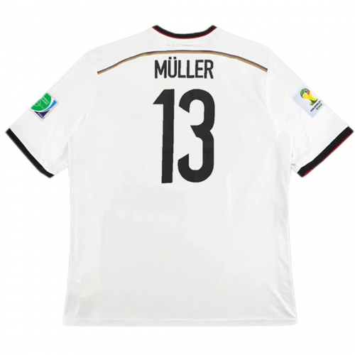 Germany MÜLLER #13 Retro Jersey Home Replica World Cup 2014