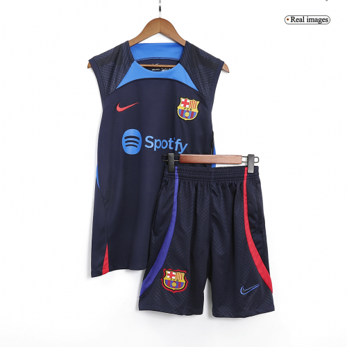 Barcelona Sleeveless Training Kit (Top+Short) Navy 2022/23
