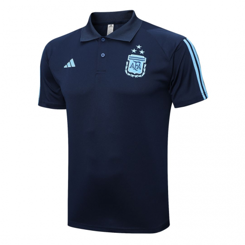 Argentina Three Stars Polo Shirt Navy 2023