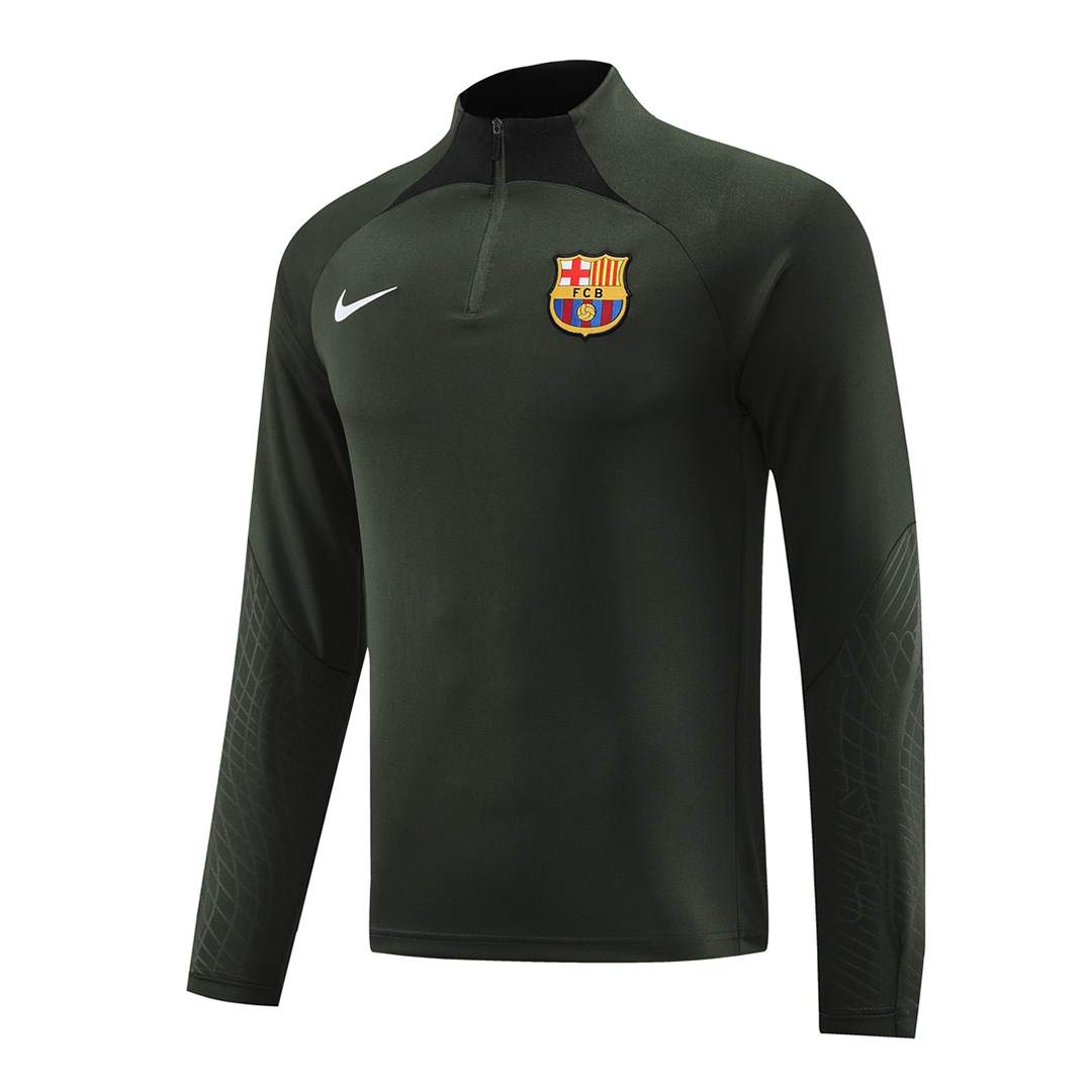 Barcelona Zipper Sweatshirt Kit(Top+Pants) Green 2023/24