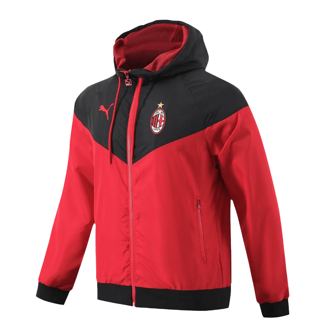 AC Milan Windbreaker Hoodie Jacket Red 2023/24