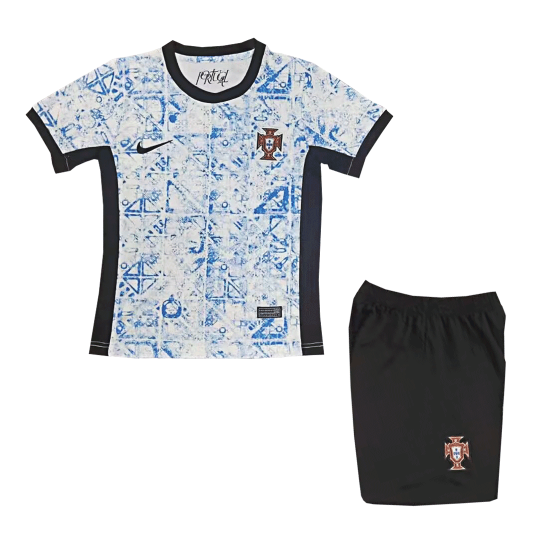 Kids Portugal Away Kit(Jersey+Shorts) EURO 2024