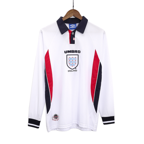 England Retro Long Sleeve Jersey Home Replica World Cup 1998