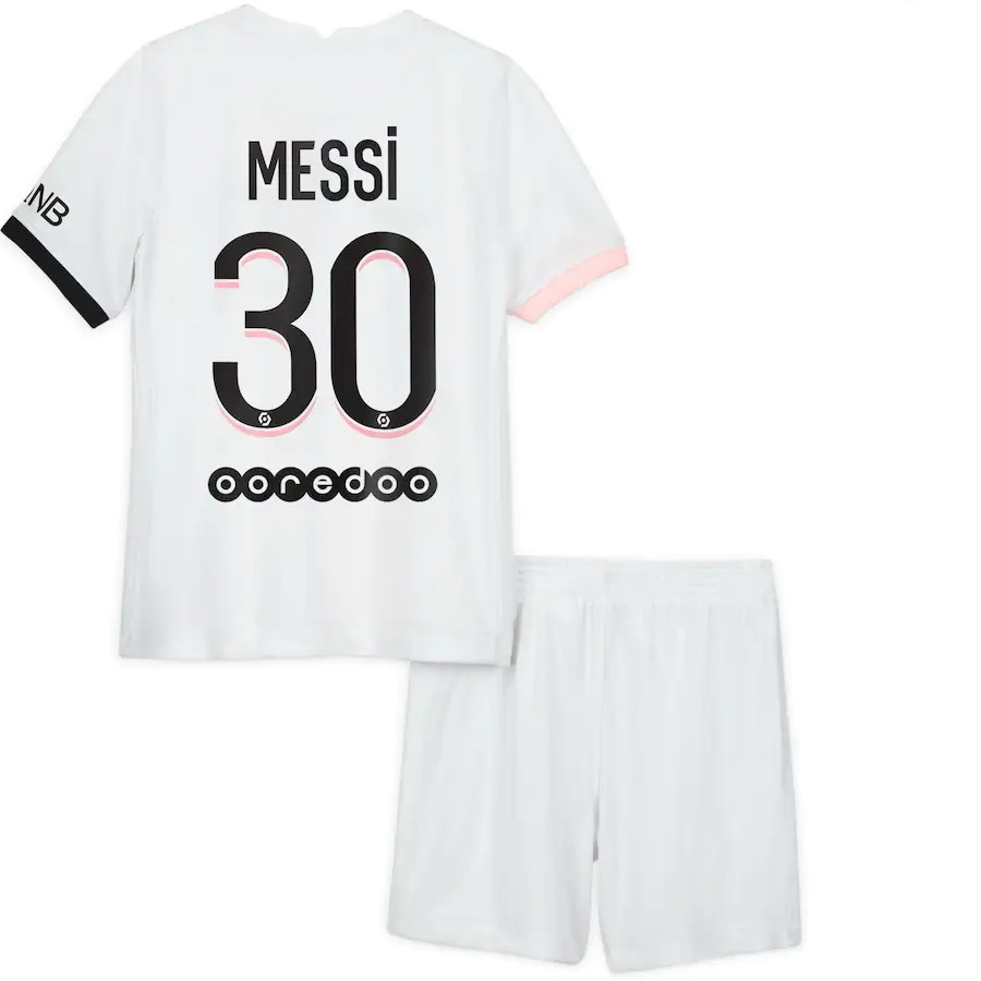 Ligue 1 PSG Kid's Soccer Jersey Messi #30 Away Kit (Jersey+Short) 2021/22 | MineJerseys